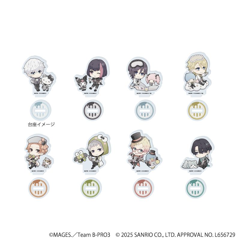 アクリルぷちスタンド「B-PROJECT～熱烈＊ラブコール～×サンリオキャラクターズ」01/コンプリートBOX(全8種)(ミニキャライラスト)