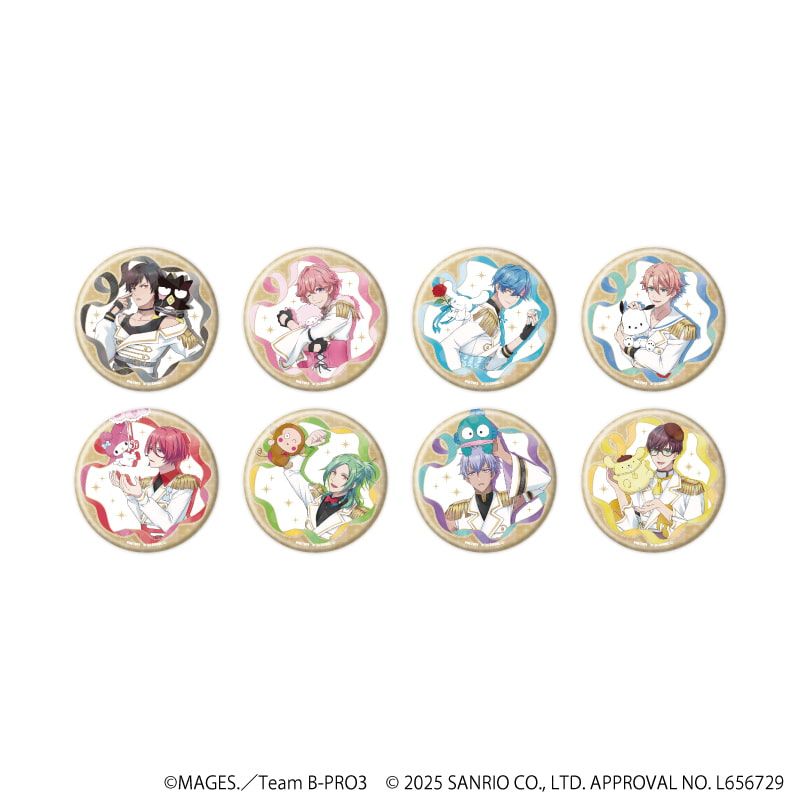 ホログラム缶バッジ(65mm)「B-PROJECT～熱烈＊ラブコール～×サンリオキャラクターズ」02/コンプリートBOX(全8種)(等身イラスト)