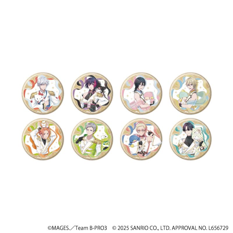 ホログラム缶バッジ(65mm)「B-PROJECT～熱烈＊ラブコール～×サンリオキャラクターズ」01/コンプリートBOX(全8種)(等身イラスト)