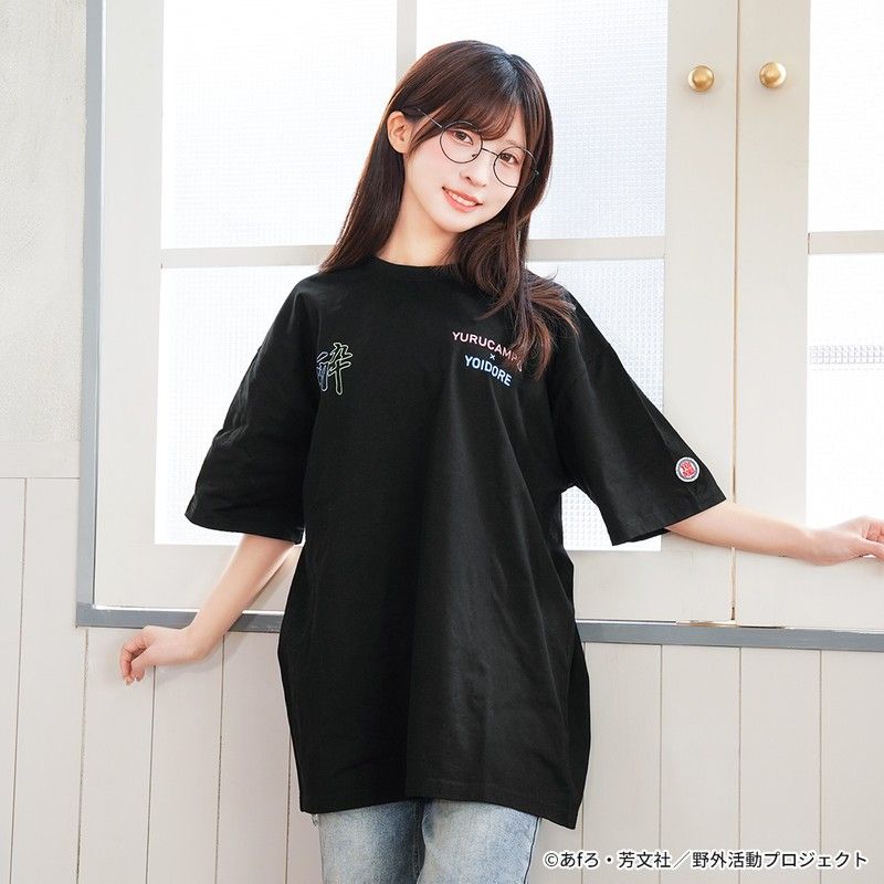 ゆるキャン△ SEASON3 YOIDOREコラボTシャツ ブラック L ネオン