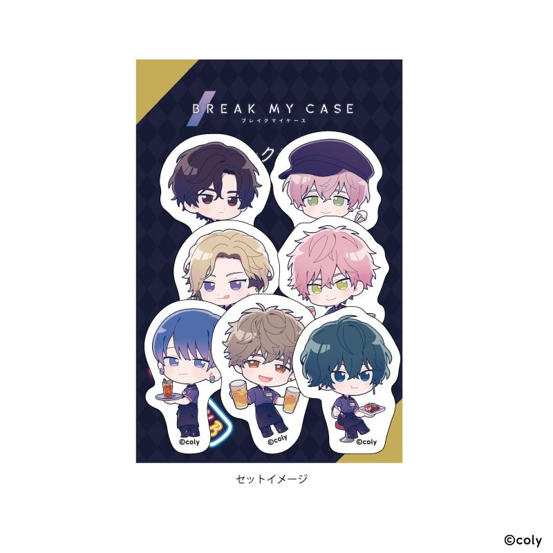 フレークシール(7種セット)「ブレイクマイケース」01/本部＆交際部(ミニキャライラスト)