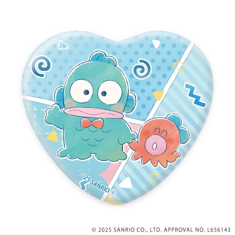 ハート型缶バッジ「はぴだんぶい」07/ハンギョドン周年デザイン　コンプリートBOX(全6種)(グラフアートイラスト)