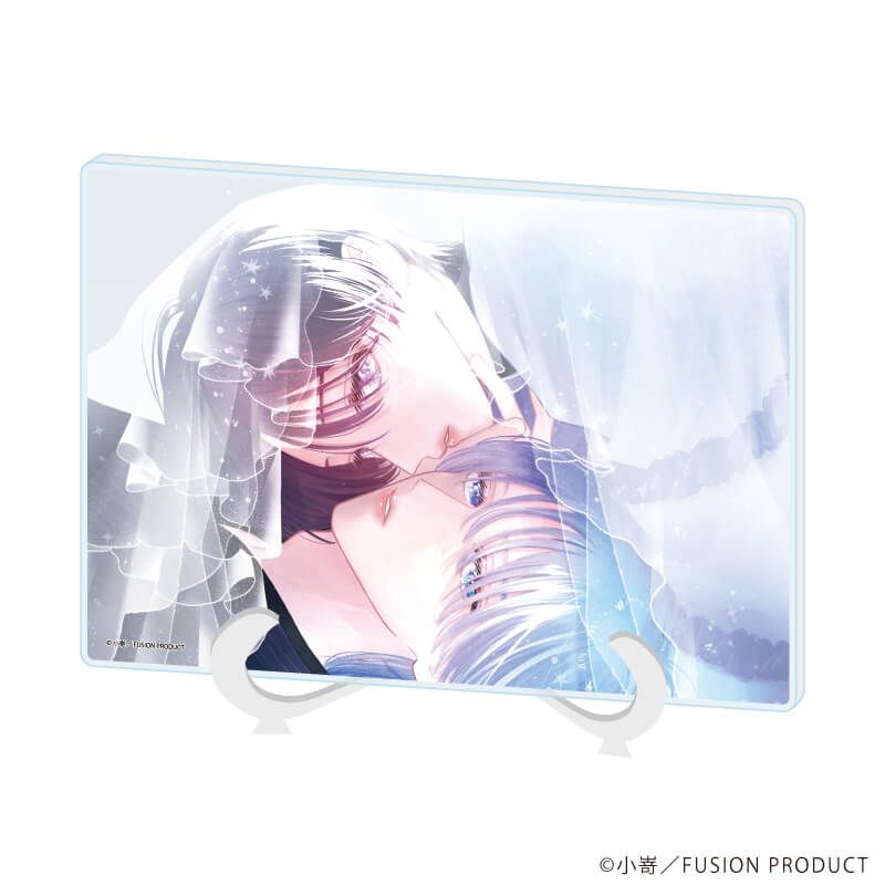 アクリルアートボード(A5サイズ)「ベールブルーと梔子の花束」01/近江&麦(公式イラスト)