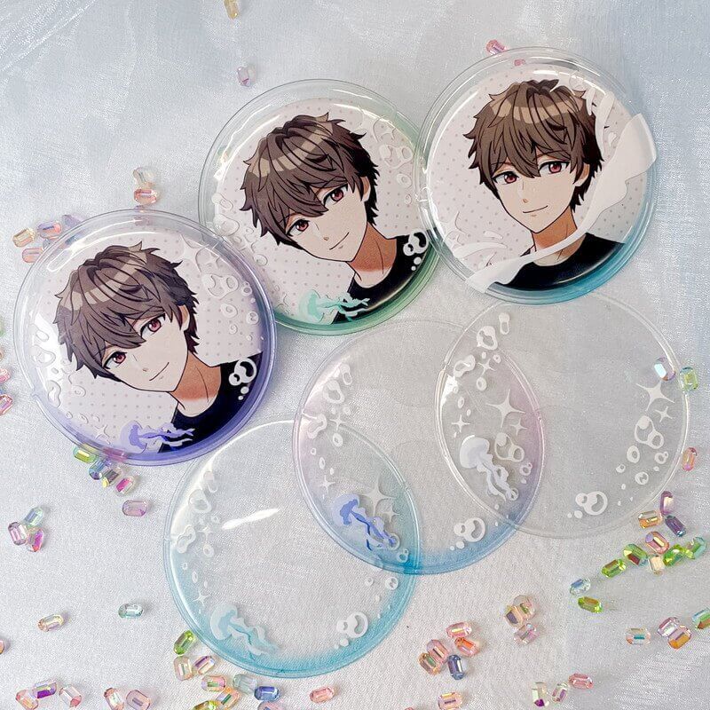 57mm缶デコカバー132/泡とくらげ(ブルー)【推し活】