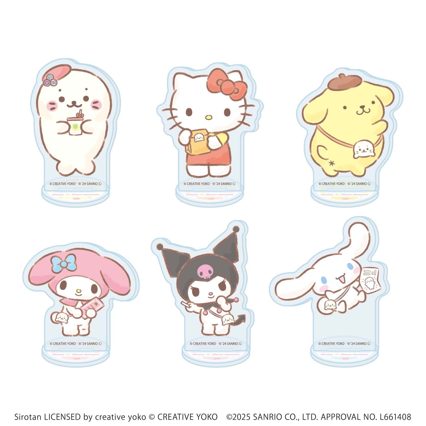 アクリルぷちスタンド「しろたん×サンリオキャラクターズ」01/ブラインド(6種)(コラボイラスト)