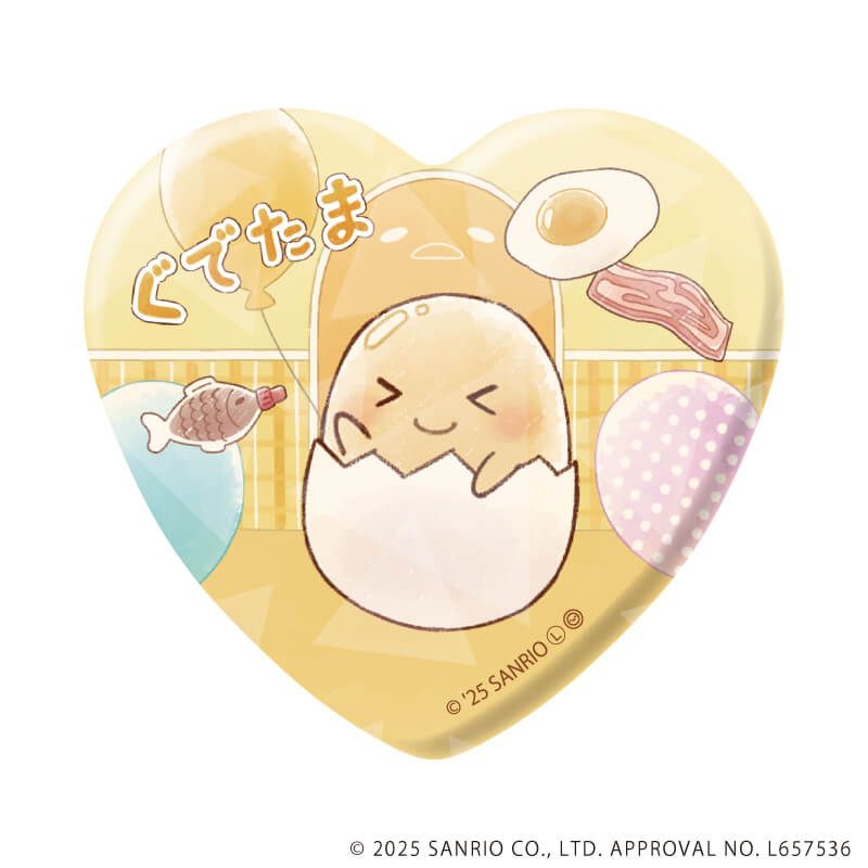 ホログラムハート型缶バッジ「ぐでたま」01/コンプリートBOX(全6種)(グラフアートイラスト)