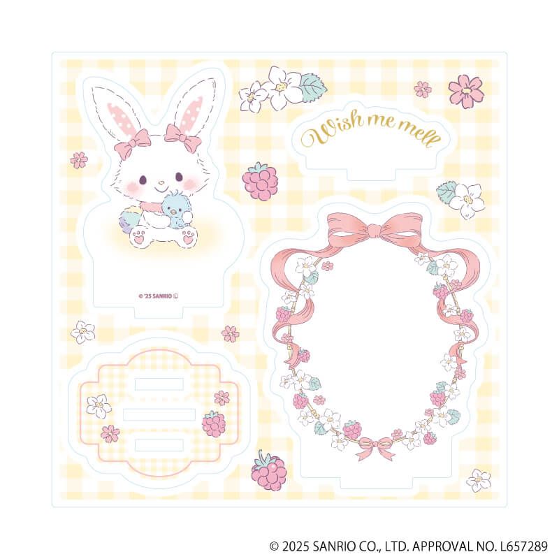 アクリルスタンドプレート「ウィッシュミーメル」04/ふわふわぬいぐるみハグ(公式イラスト)