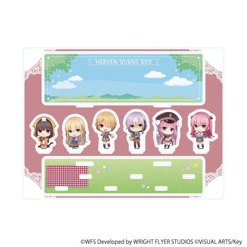 アクリルジオラマ「ヘブンバーンズレッド」02/ピクニックver. 第31A部隊(ミニキャライラスト)