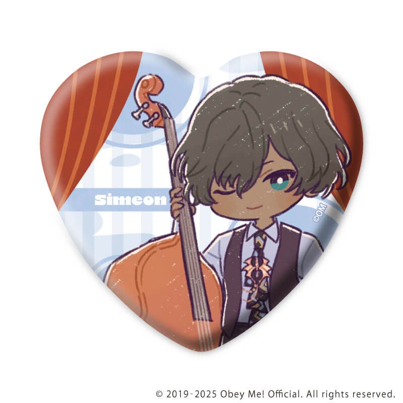 ハート型缶バッジ「Obey Me! Nightbringer」04/バンドver. コンプリートBOX(全5種)(レトロアートイラスト)