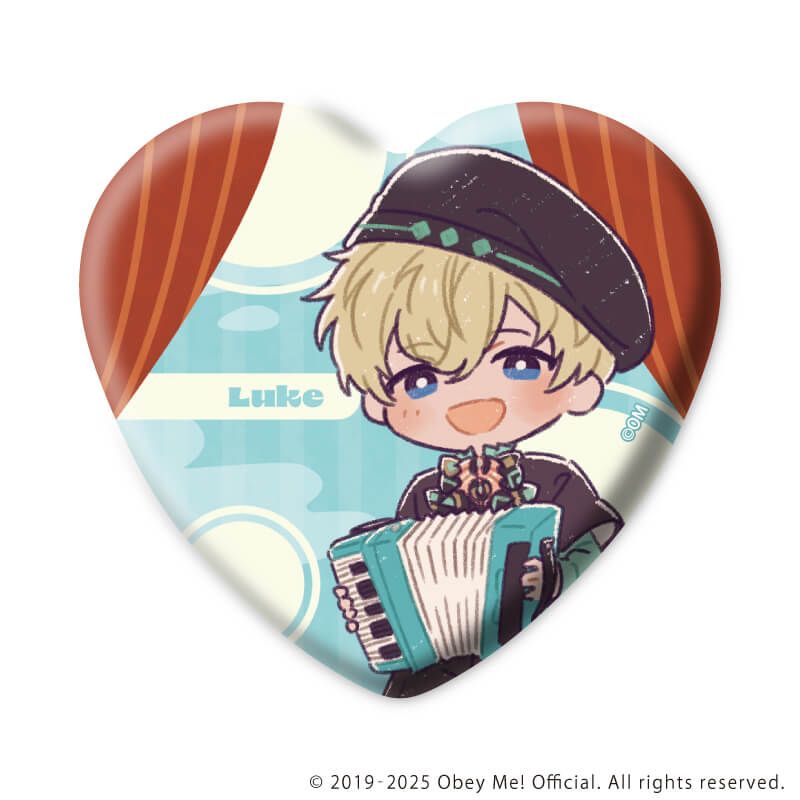 ハート型缶バッジ「Obey Me! Nightbringer」04/バンドver. ブラインド(5種)(レトロアートイラスト)