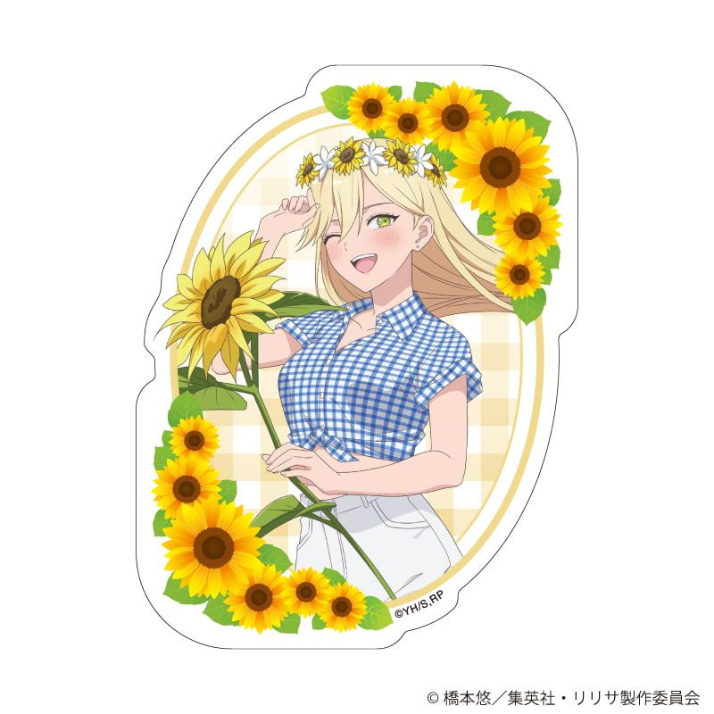 ダイカットスマホステッカー「2.5次元の誘惑」04/喜咲 アリア ひまわりver.(描き下ろしイラスト)