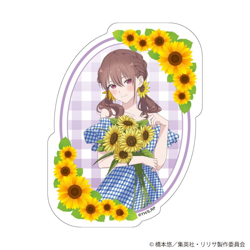 ダイカットスマホステッカー「2.5次元の誘惑」02/橘 美花莉 ひまわりver.(描き下ろしイラスト)