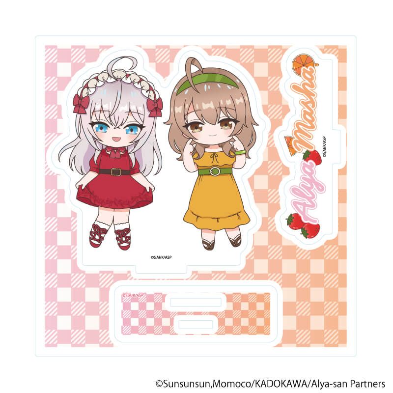 アクリルスタンドプレート「時々ボソッとロシア語でデレる隣のアーリャさん」03/アーリャ＆マーシャ　フルーツver.(POP Artイラスト)