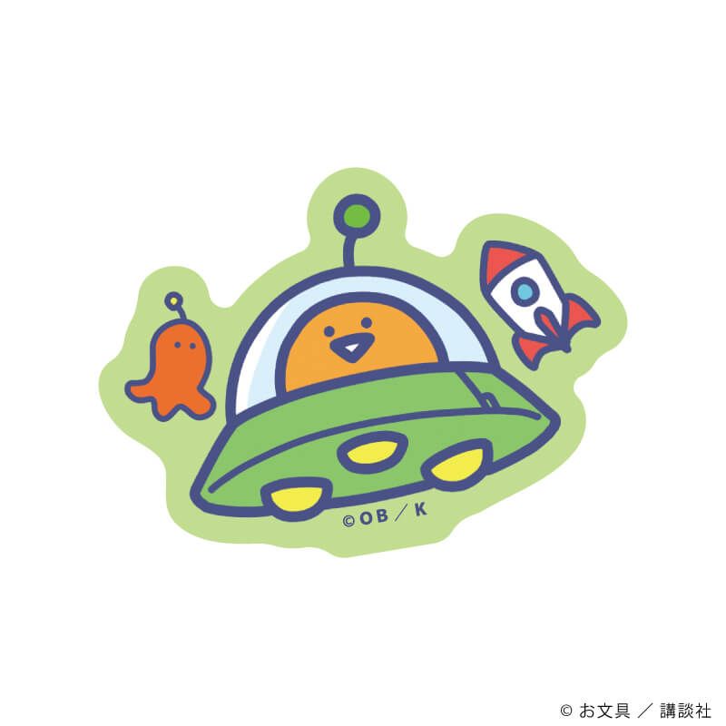 ダイカットスマホステッカー「お文具といっしょ」05/ゼリーさん 宇宙探検ver.(描き下ろしイラスト)