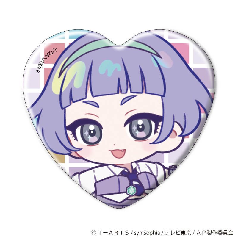 ハート型缶バッジ「ひみつのアイプリ」02/ブラインド(8種)(ミニキャライラスト)