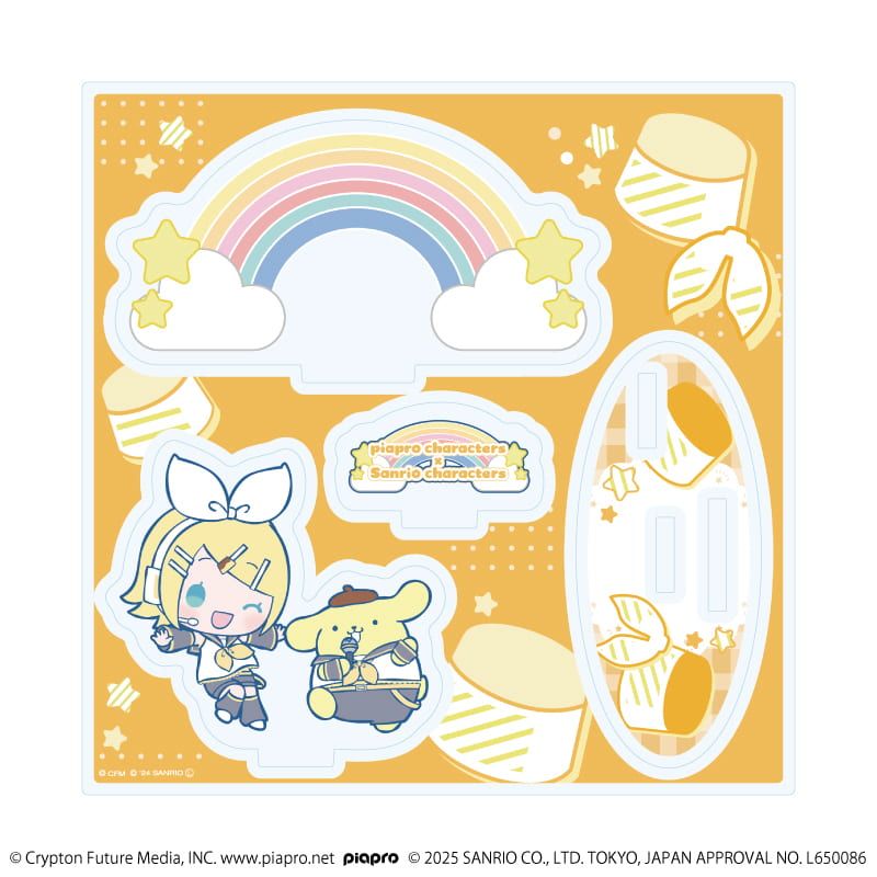 アクリルスタンドプレート「ピアプロキャラクターズ×サンリオキャラクターズ」08/鏡音リン×ポムポムプリン(コラボイラスト)