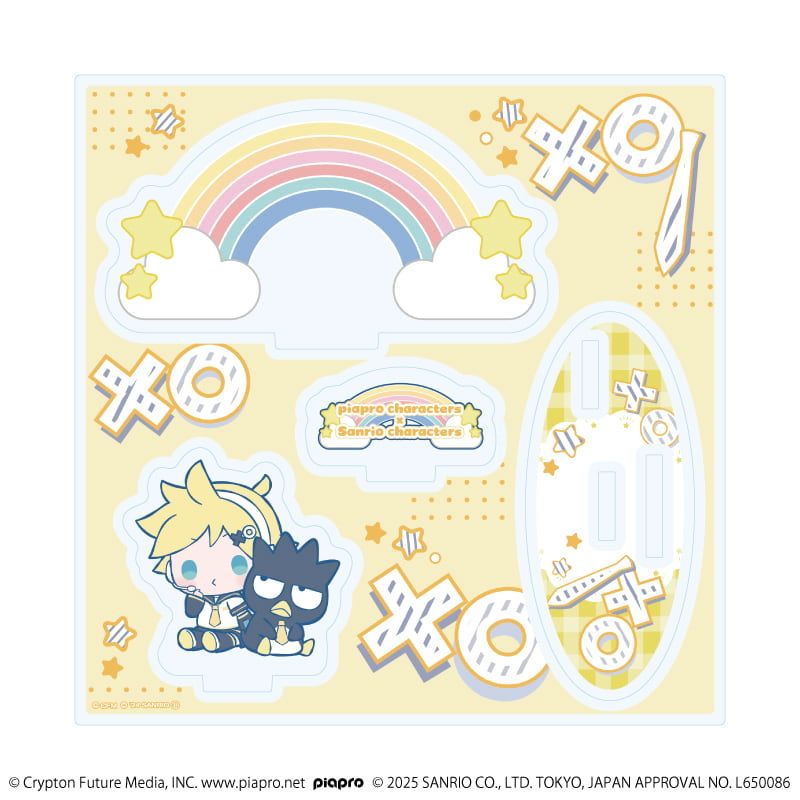 アクリルスタンドプレート「ピアプロキャラクターズ×サンリオキャラクターズ」03/鏡音レン×バッドばつ丸(コラボイラスト)