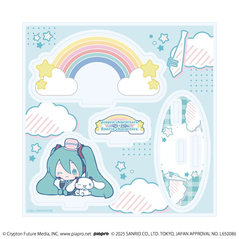 アクリルスタンドプレート「ピアプロキャラクターズ×サンリオキャラクターズ」01/初音ミク×シナモロール(コラボイラスト)