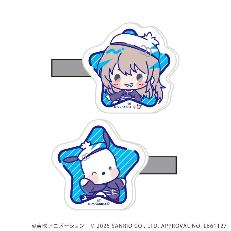 マルチクリップ(2個セット)「ガールズバンドクライ×サンリオキャラクターズ」02/河原木 桃香×ポチャッコ(コラボイラスト)