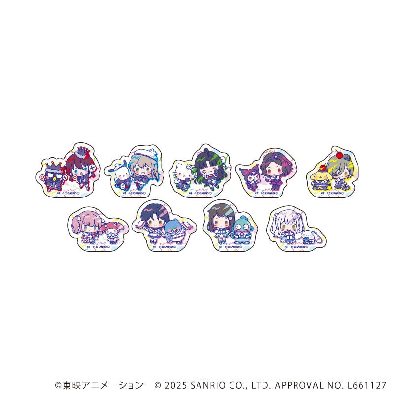 フレークシール（9種セット）「ガールズバンドクライ×サンリオキャラクターズ」01/トゲナシトゲアリ&ダイヤモンドダスト(コラボイラスト)