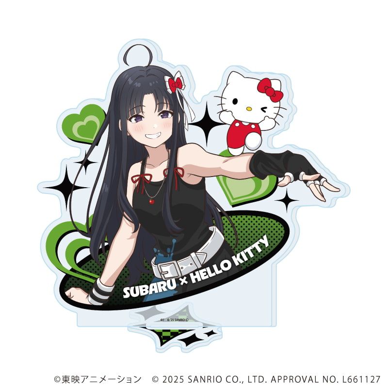 アクリルスタンド「ガールズバンドクライ×サンリオキャラクターズ」03/安和 すばる×ハローキティ(コラボイラスト)