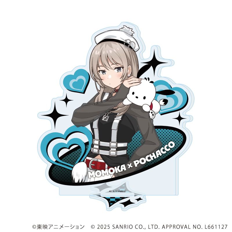 アクリルスタンド「ガールズバンドクライ×サンリオキャラクターズ」02/河原木 桃香×ポチャッコ(コラボイラスト)