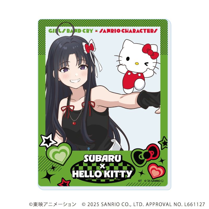 アクリルカード「ガールズバンドクライ×サンリオキャラクターズ」01/ブラインド(9種) 等身デザイン(コラボイラスト)