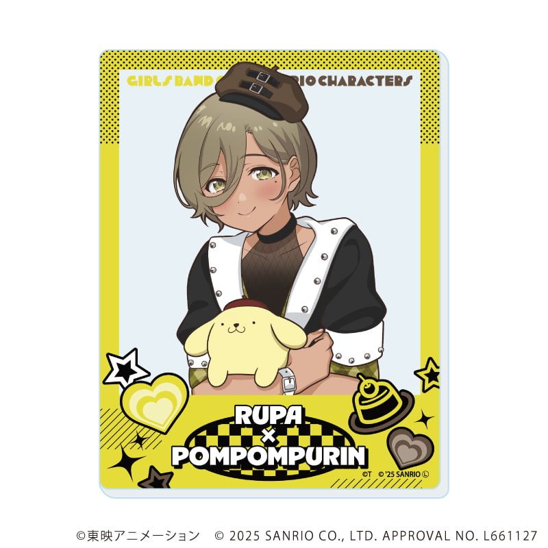 アクリルカード「ガールズバンドクライ×サンリオキャラクターズ」01/ブラインド(9種) 等身デザイン(コラボイラスト)