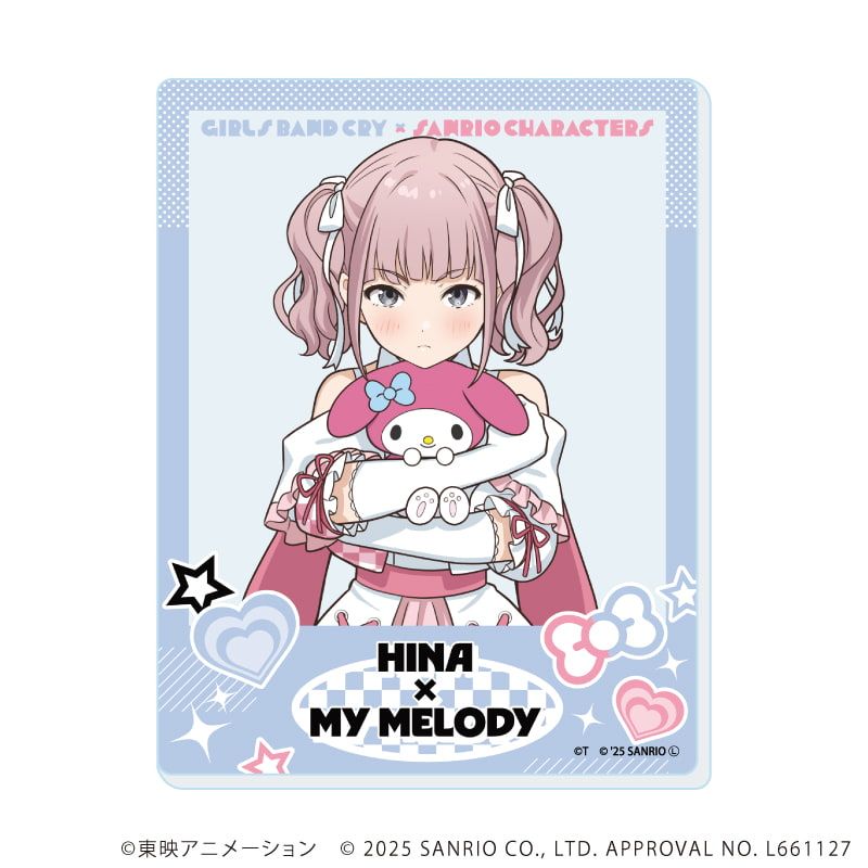 アクリルカード「ガールズバンドクライ×サンリオキャラクターズ」01/ブラインド(9種) 等身デザイン(コラボイラスト)