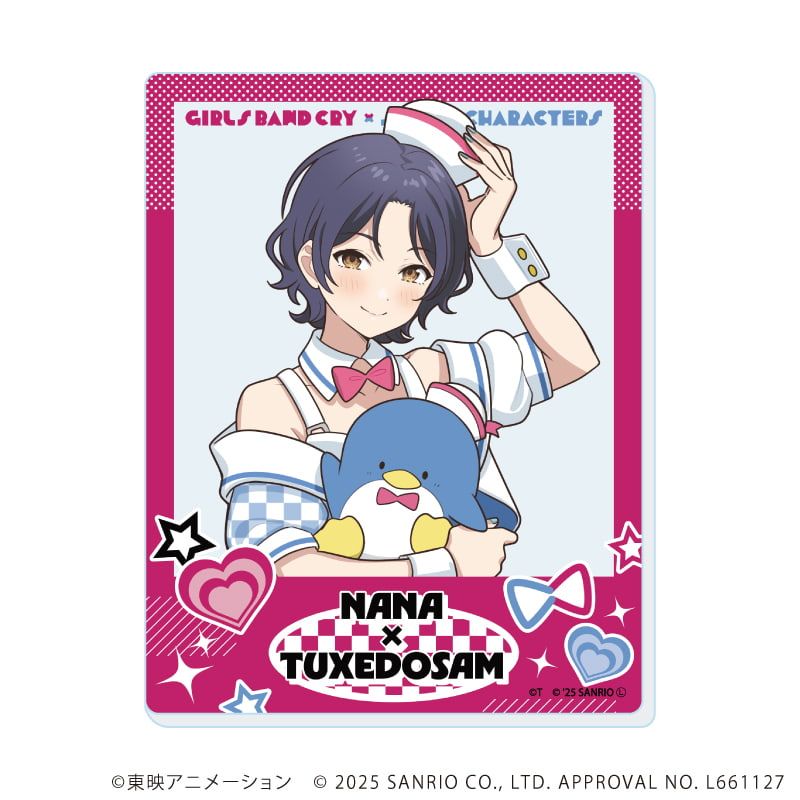 アクリルカード「ガールズバンドクライ×サンリオキャラクターズ」01/ブラインド(9種) 等身デザイン(コラボイラスト)