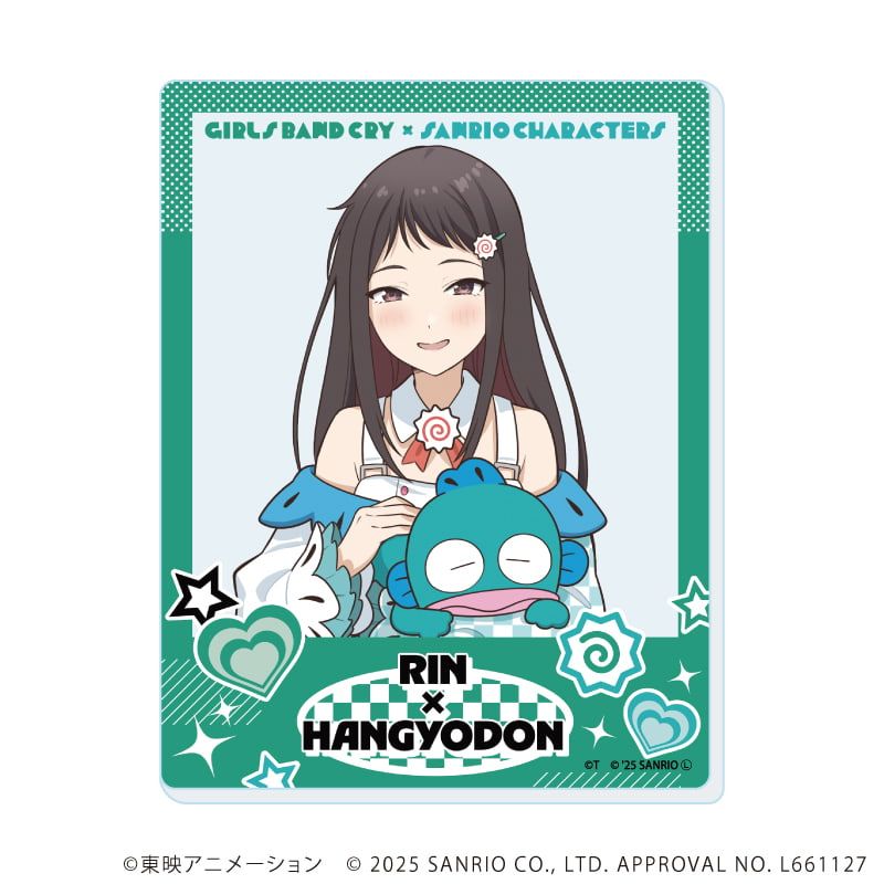 アクリルカード「ガールズバンドクライ×サンリオキャラクターズ」01/ブラインド(9種) 等身デザイン(コラボイラスト)