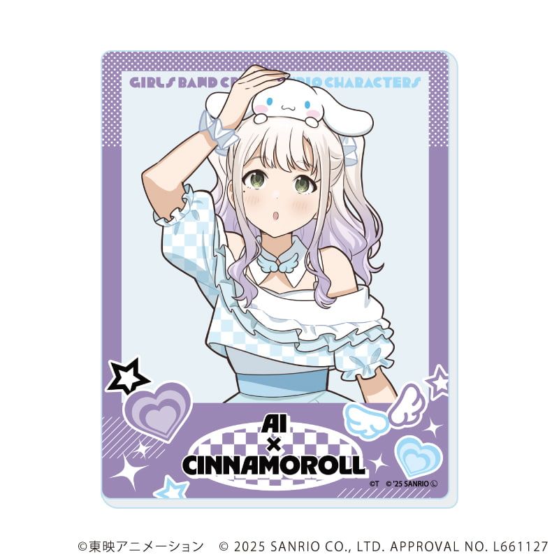 アクリルカード「ガールズバンドクライ×サンリオキャラクターズ」01/ブラインド(9種) 等身デザイン(コラボイラスト)