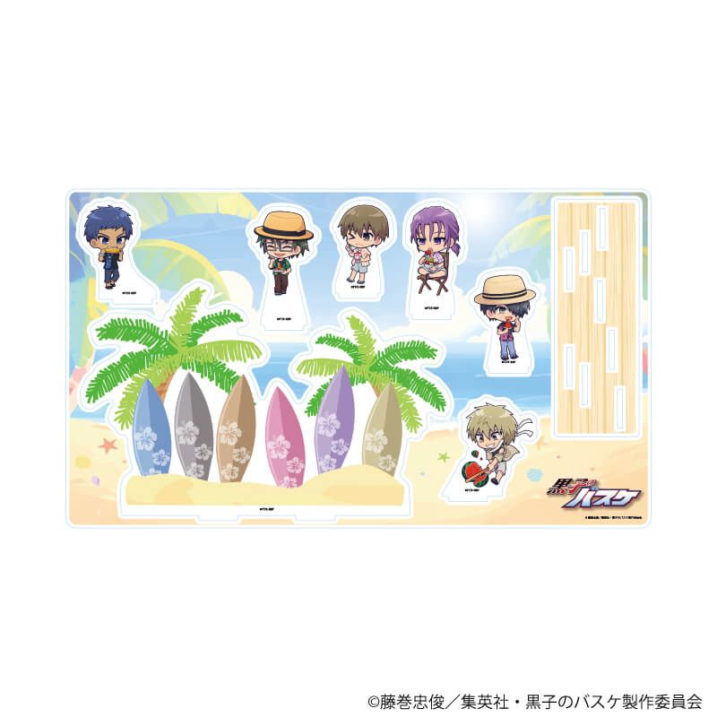 プレミアム アクリルジオラマプレート「黒子のバスケ」08/桐皇学園＆陽泉 アロハver.(ミニキャライラスト)