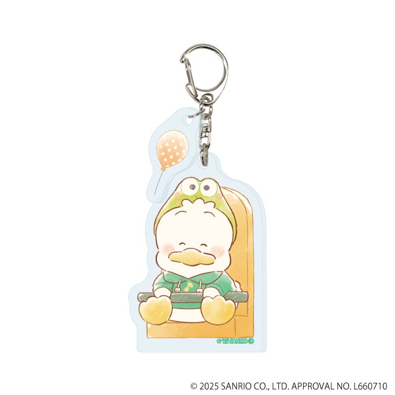 パーツ付きアクリルキーホルダー「はぴだんぶい」32/あひるのペックル(グラフアートイラスト)