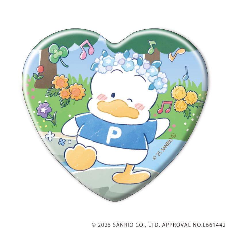 ハート型缶バッジ「はぴだんぶい」08/あひるのペックル周年デザイン コンプリートBOX(全6種)(グラフアートイラスト)