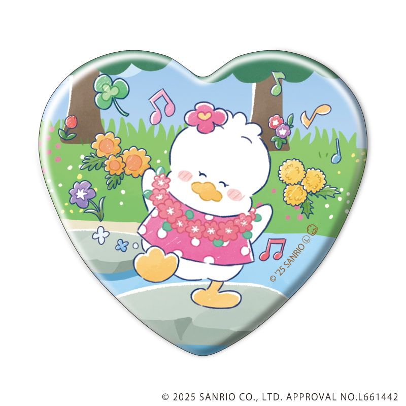 ハート型缶バッジ「はぴだんぶい」08/あひるのペックル周年デザイン コンプリートBOX(全6種)(グラフアートイラスト)