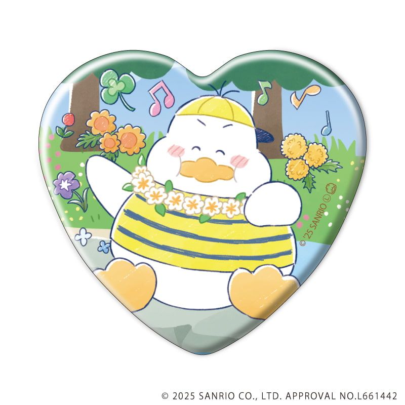 ハート型缶バッジ「はぴだんぶい」08/あひるのペックル周年デザイン コンプリートBOX(全6種)(グラフアートイラスト)