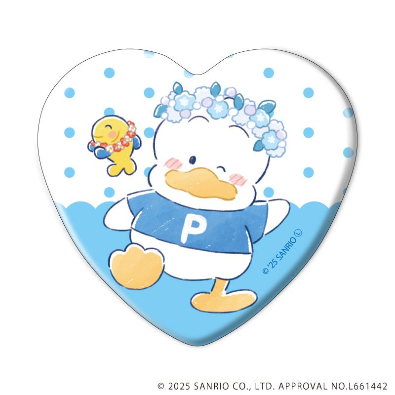 ハート型缶バッジ「はぴだんぶい」08/あひるのペックル周年デザイン コンプリートBOX(全6種)(グラフアートイラスト)