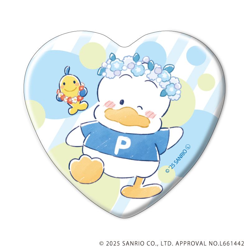 ハート型缶バッジ「はぴだんぶい」08/あひるのペックル周年デザイン コンプリートBOX(全6種)(グラフアートイラスト)