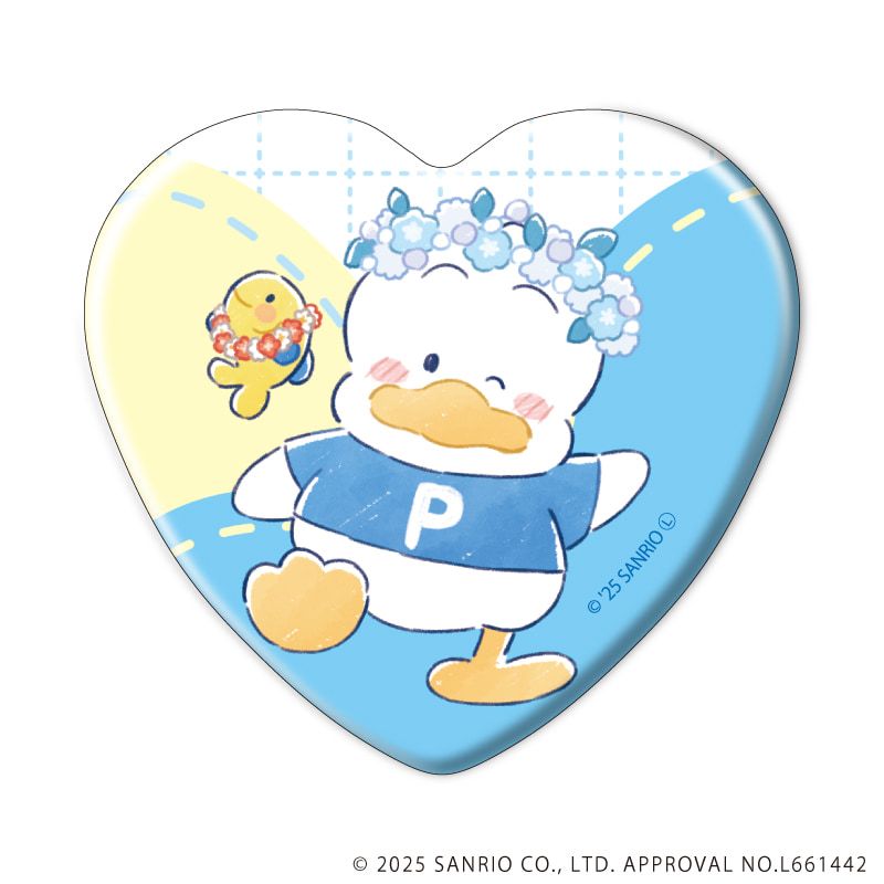 ハート型缶バッジ「はぴだんぶい」08/あひるのペックル周年デザイン コンプリートBOX(全6種)(グラフアートイラスト)