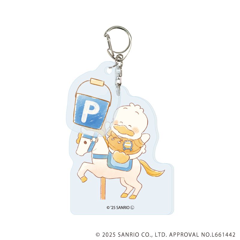 パーツ付きアクリルキーホルダー「はぴだんぶい」33/あひるのペックル(グラフアートイラスト)