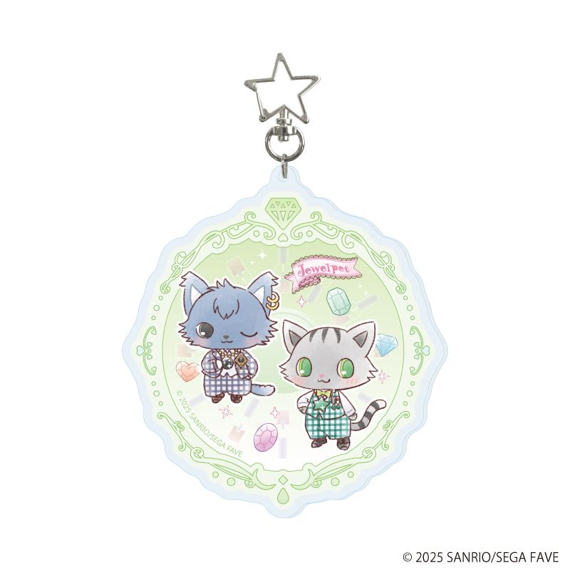 星型ナスカン付きデカアクリルキーホルダー「ジュエルペット」03/トール＆ディアン(グラフアートイラスト)