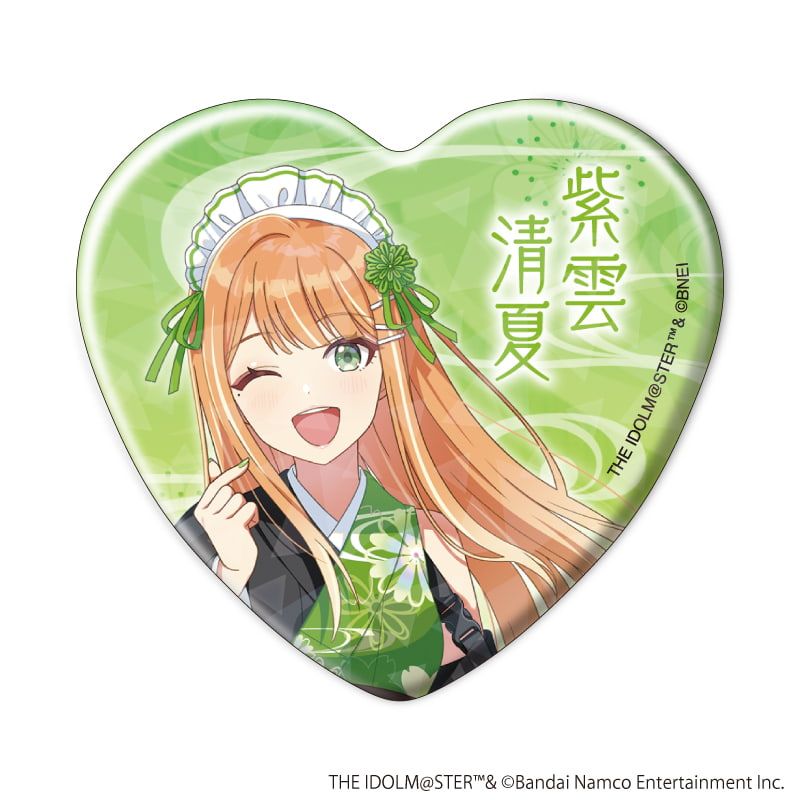 学園アイドルマスター　ハート缶バッジ　和装メイド　東京駅　16点セット　十王星南 ホログラムハート型缶バッジ「学園アイドルマスター」01/和装