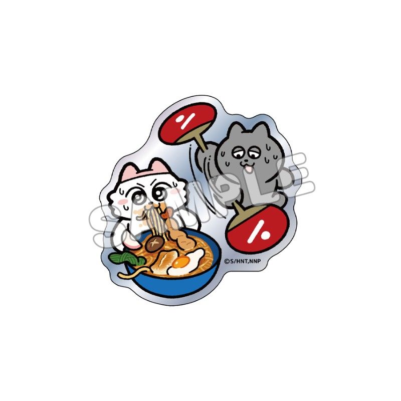 ンめねこ ホログラムダイカットステッカー なべ焼き風うどん