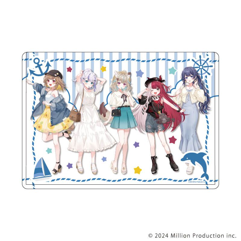 キャラクリアケース「Million Production」01/集合イラスト 夏デートver.(描き起こしイラスト)