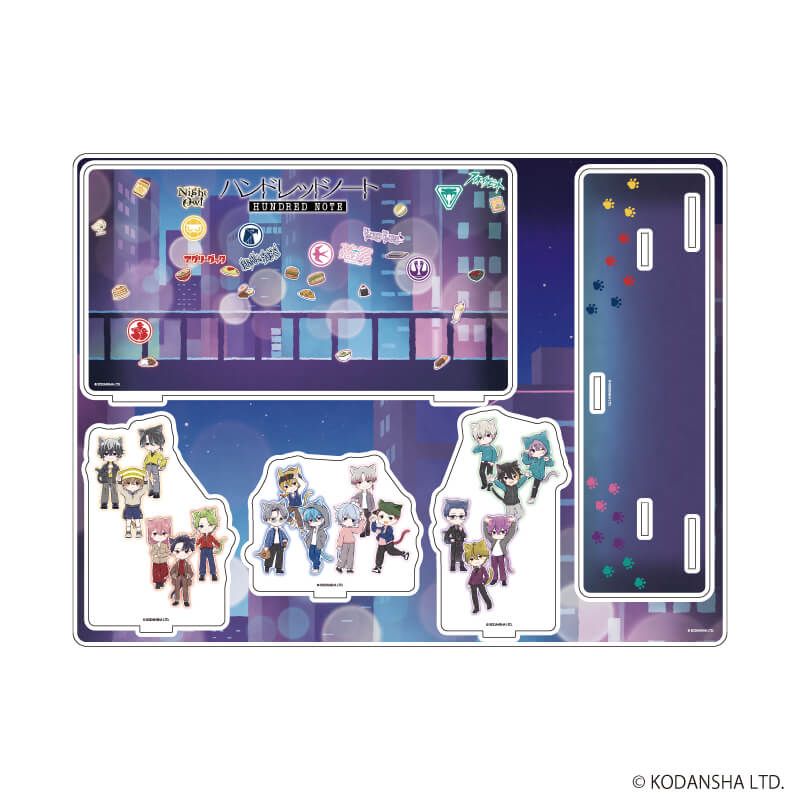 アクリルジオラマ「ハンドレッドノート」01/集合デザイン 猫ver.(グラフアートイラスト)