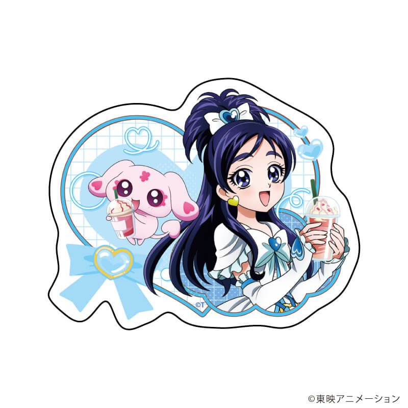 ダイカットスマホステッカー「ふたりはプリキュアMax Heart」02/キュアホワイト＆ミップル(描き下ろしイラスト)