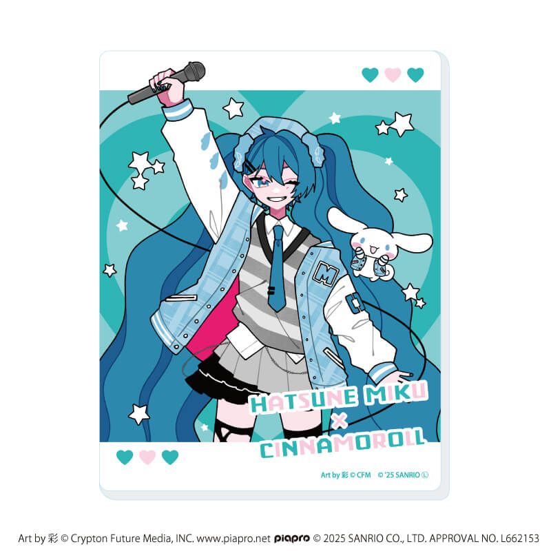 アクリルカード「ピアプロキャラクターズ×サンリオキャラクターズ」01/コンプリートセット(全6種)(コラボイラスト)