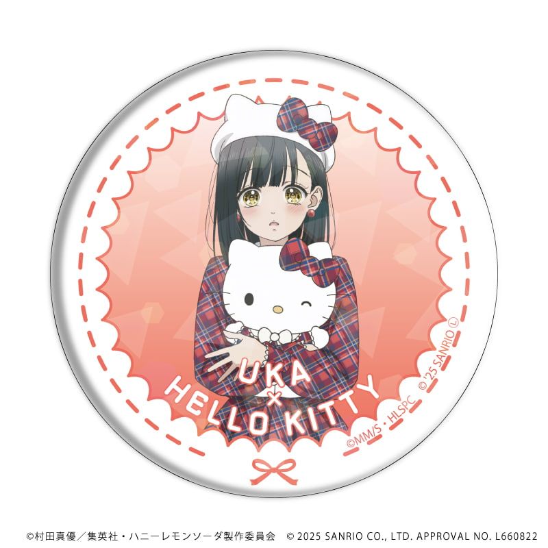 ホログラム缶バッジ(57mm)「TVアニメ『ハニーレモンソーダ』×サンリオキャラクターズ」01/ブラインド(6種)(等身イラスト)