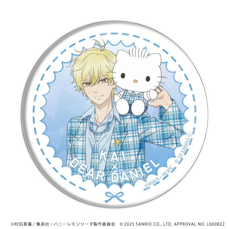 ホログラム缶バッジ(57mm)「TVアニメ『ハニーレモンソーダ』×サンリオキャラクターズ」01/ブラインド(6種)(等身イラスト)